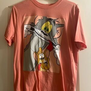 Salmon color Tom and Jerry shirt